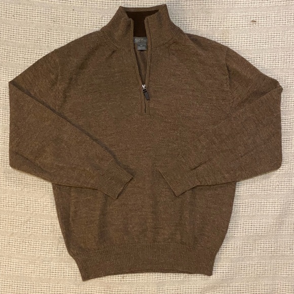 Brown alpaca quarter zip - Picture 1 of 6